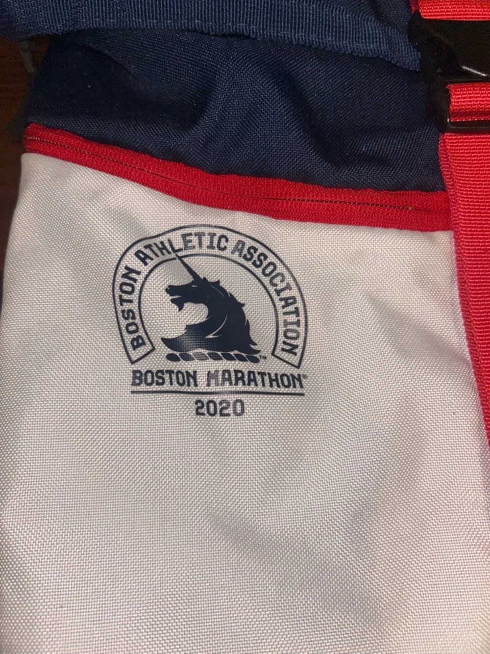 adidas Boston Marathon 2020 Navy, White & Red Roll-Top Backpack - Picture 2 of 3